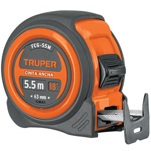 Wincha Flexometro Compactas 5.5M con TPR, cinta medicion ambos lados, carcasa ABS, FCG-55M 12773 Truper