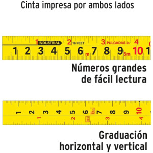 Wincha Flexometro Gripper 5.5 Metros, contra impacto TPR, cinta extra ancha, carcasa ABS, FH-55M 14613 Truper