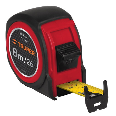  Wincha Flexometro Compactas 8M con TPR, cinta medicion ambos lados, carcasa ABS, FCG-8M 12774 Truper 20.338983 Wincha Flexometr