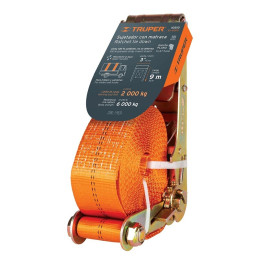  Sujetadores de Carga con Ratchet, Carga Maxima 5400kg, ideal para Trailers y Camiones, SU-5400 10313 Truper 137.288136 Sujetado