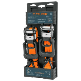  Sujetadores de Carga con Ratchet, Carga Maxima 1000kg, ideal para Autos y Motocicletas, SU-1000C 19285 Truper 46.610169 Sujetad