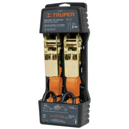  Sujetadores de Carga con Ratchet, Carga Maxima 675kg, ideal para Autos y Motocicletas, SU-675R 19281 Truper 24.576271 Sujetador