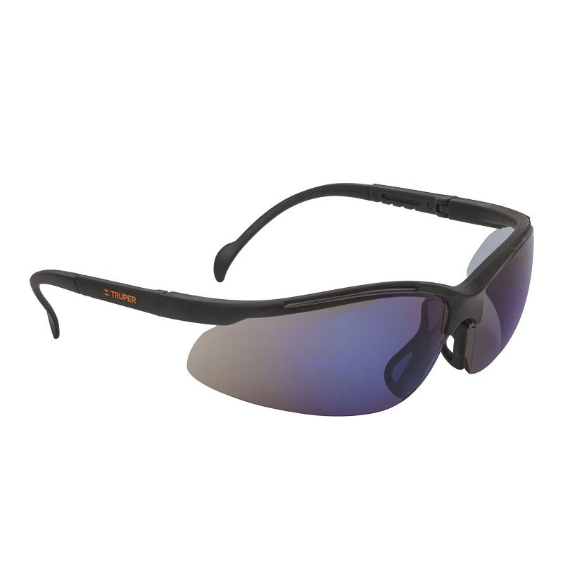  Lentes de Seguridad Vision Espejo Azul, 100% Policarbonato con UV Antirayadura, LEDE-EZ 10826 Truper 8.8 Lentes de Seguridad Vi
