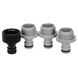  Conector Adaptador Sistema Click Repuesto, Entrada 3/4", Incluye 3 Conectores Machos y 1 Conector Hembra, SET-4AD 12730 Truper 