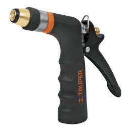 Pistola de Riego 2 Funciones Metalica Boquilla Regulable, Resorte inoxidable, Clip par Flujo continuo, PR-202 18476 Truper 17.7