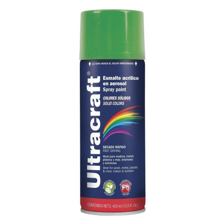  Pintura en Spray Ultracraft Verde Irlandes, 400ml, secado rapido libre de Plomo, PA-VI-U 40026 Truper 4.322034 Pintura en Spray