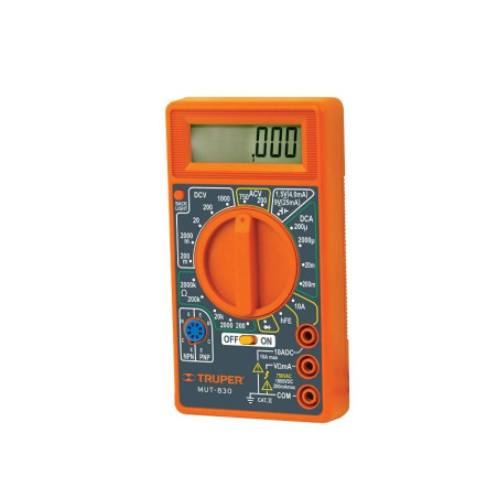  Multitester Ditital Escolar, MUT-830 10400 Truper 20.338983 Multitester Ditital Escolar, MUT-830 10400 Truper
Prueba de diodo y