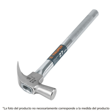  Martillo Pulido uña curva Cabeza Conica 20oz, Cara 29mm, Mango 20" Tubular Antiderrapante, MAC-29T 11175 Truper 21.186441 Marti