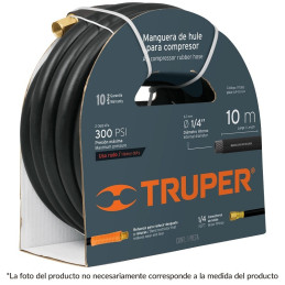  Manguera para compresor de Alta Presion de Hule 1/4" Conector Movil 15 m, MAN-AP-15-1/4 17081 Truper 66.949153 Manguera para co