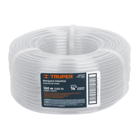 Manguera Industrial 1/4" Espesor 1mm, 100 Metros Peso 2.9Kg, MAN-3/4I 19865 Truper 49.152542 Manguera Industrial 1/4" Espesor 1