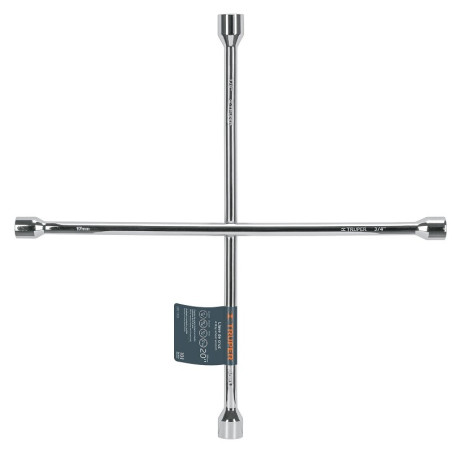  Llave de Rueda Auto en cruz Pulidas y Cromada 20" 17mm, 3/4",13/16",7/8", LLCR-20 15481 Truper 33.050847 Llave de Rueda Auto en