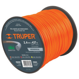  Hilo Redondo para desbrozadora 2.4mm x437M Carrete, HTR5-95 17648 Truper 82.20339 Hilo Redondo para desbrozadora 2.4mm x437M Ca