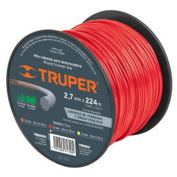  Hilo Redondo para desbrozadora 2.7mm x224M Carrete, HTR3-105 17644 Truper 50.847458 Hilo Redondo para desbrozadora 2.7mm x224M 