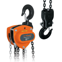  Tecle Industrial 3 Toneladas, Doble Trinquete, Mecanismo de triple engranaje, Peso 23.5kg, POL-3 16827 Truper 574.576271 Tecle 