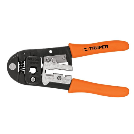  Pinza Ponchadora 8" Pulgadas 8 Contactos RJ-45 Para redes, corta pela y poncha, PRJ-45 18342 Truper 50.847458 Pinza Ponchadora 