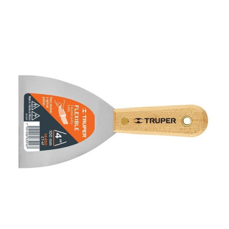  Espatula Flexible 4" Mango de Hickory Americano, acero alto carbono, Hoja Desbastada y Templada, ET-4F 14450 Truper 8.474576 Es