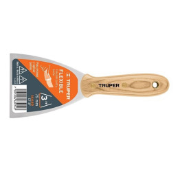  Espatula Flexible 3" Mango de Hickory Americano, acero alto carbono, Hoja Desbastada y Templada, ET-3F 14449 Truper 6.949153 Es