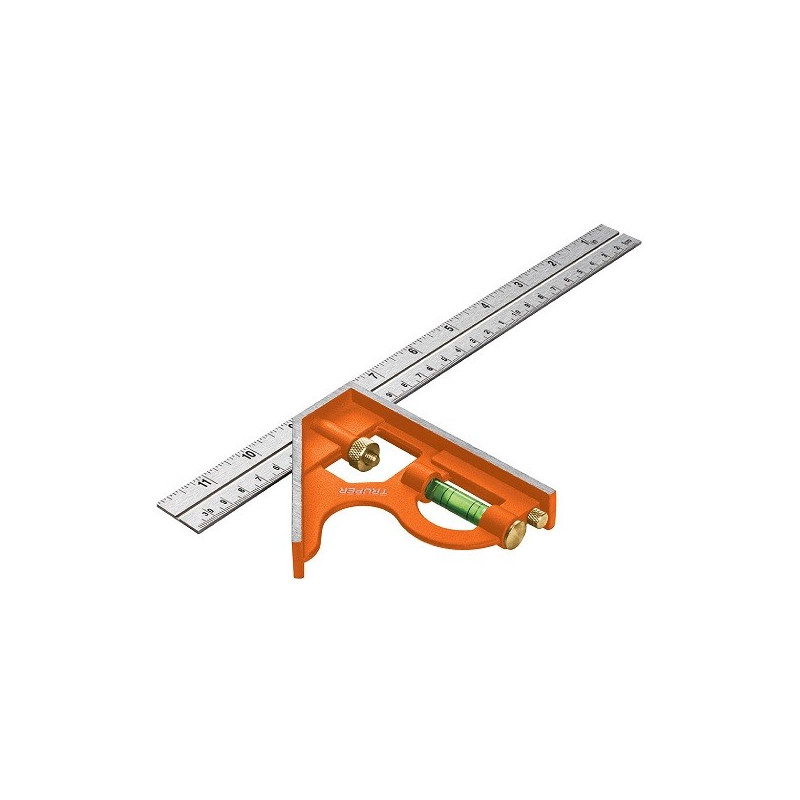  Escuadra de Combinacion 12", Acero Inoxidable, Para Angulos de 45 y 90 Grados, ECT-12 14380 Truper 23.728814 Escuadra de Combin