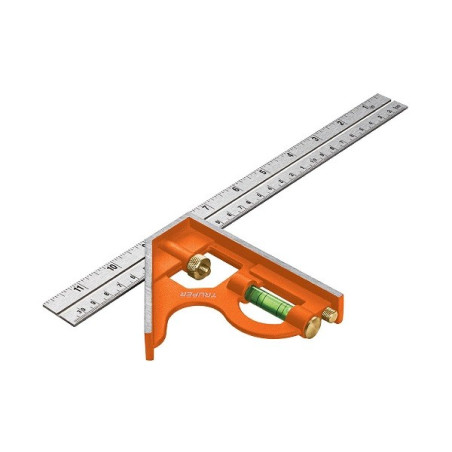  Escuadra de Combinacion 12", Acero Inoxidable, Para Angulos de 45 y 90 Grados, ECT-12 14380 Truper 23.728814 Escuadra de Combin