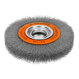  Escobillas Circulares 6" Alambre Ondulado Truper 11526 26.271186 Escobillas Planas de Alambre Ondulado 6" x1 1/8", CA-106 11526