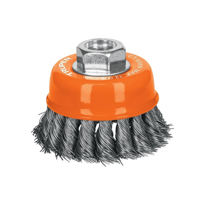  Escobillas Tipo Copa 3" Alambre Trenzado Fino M14, Truper 14184 13.983051 Escobilla Tipo Copa, Alambre Trenzado Fino 3" x1/2" M