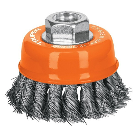  Escobillas Tipo Copa 3" Alambre Trenzado Fino M14, Truper 14184 13.983051 Escobilla Tipo Copa, Alambre Trenzado Fino 3" x1/2" M