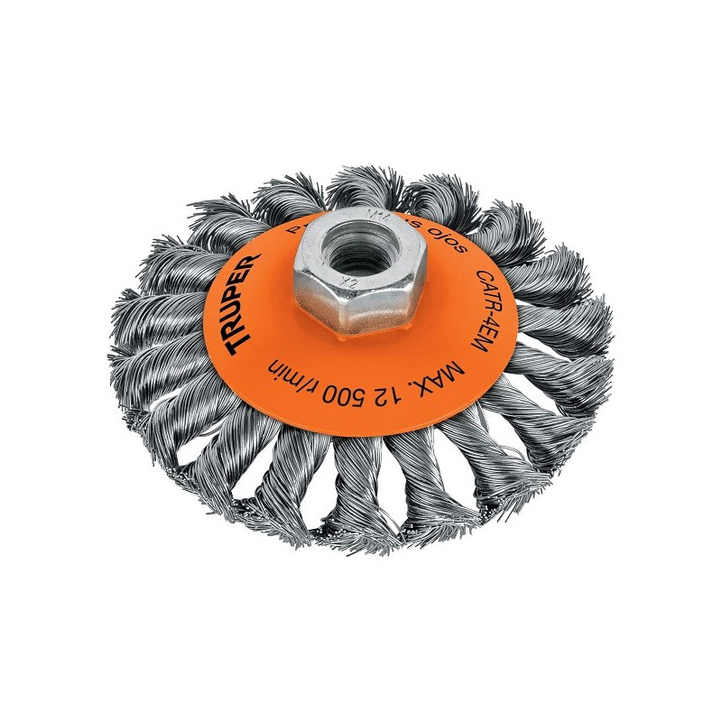  Escobillas Tipo Plato 4" Alambre Trenzado M14 Truper 14188 12.542373 Escobilla Tipo Plato, Alambre Trenzado 4" x9/16" M14, CATR