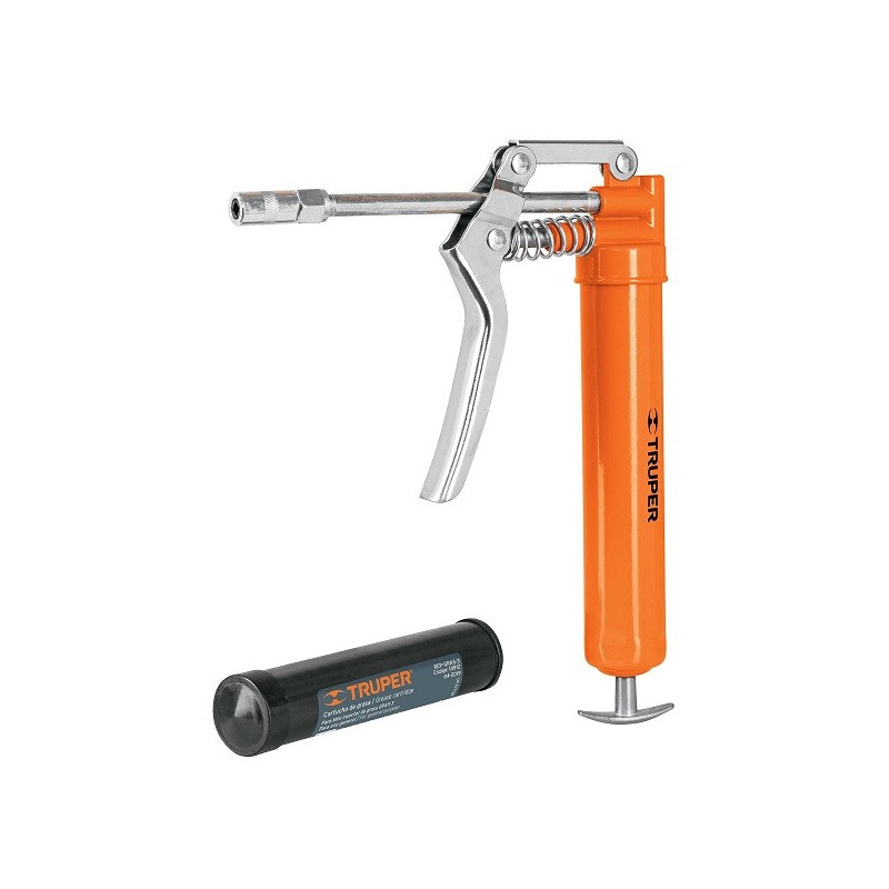  Mini Engrasadora 3oz 2100 lb/pulg2 con Cartucho, Extension Flexible y Rigida, GRAS-13 14911 Truper 33.050847 Mini Engrasadora 3