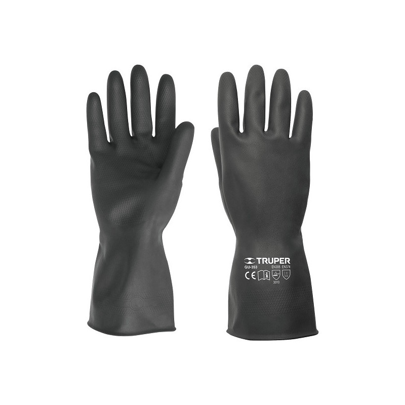  Guantes de Caucho Talla G con interior de algodón puño largo, uso industrial, GU-PIN-G 14267 Truper 6.525424 Guantes de Caucho 