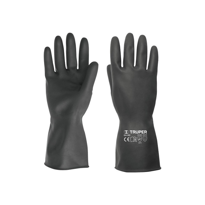  Guantes de Caucho Talla M con interior de algodón puño largo, uso industrial, GU-PIN-M 14266 Truper 6.525424 Guantes de Caucho 
