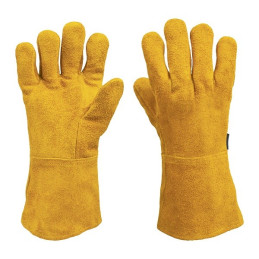  Guantes de Carnaza Unitalla con puño Largo de seguridad, para soldadura y Mantenimiento, GU-CAL 14242 Truper 14.40678 Guantes d
