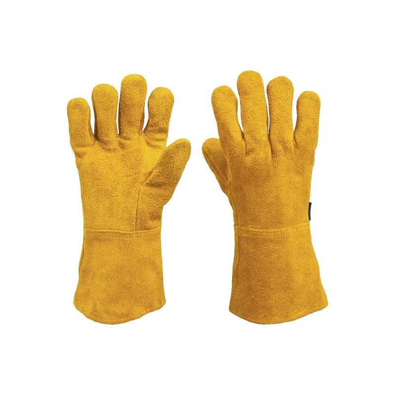  Guantes de Carnaza Unitalla con puño Largo de seguridad, para soldadura y Mantenimiento, GU-CAL 14242 Truper 14.40678 Guantes d