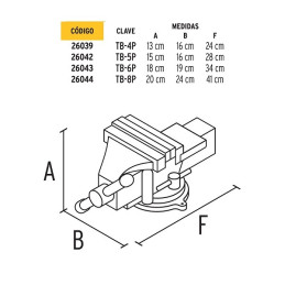  Tornillo de Banco Industrial Ancho de Mordaza 5", Apertura Max 5" Peso 7.4kg, TB-5P 26042 Pretul 139.830508 Tornillo de Banco I