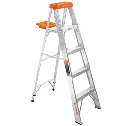  Escaleras  Tijera 4 Peldaños con Bandeja T2 Max2.7m P5.1kg EAluminio, Truper 10264 212.711864 Escalera 4 Peldaños Tipo Tijera c