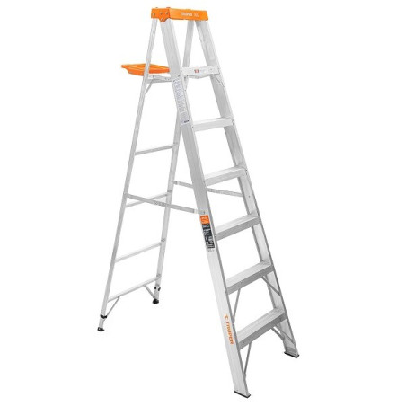  Escaleras  Tijera 6 Peldaños con Bandeja T2 Max3.4m P7.4kg EAluminio, Truper 16744 281.355932 Escalera 6 Peldaños Tipo Tijera c