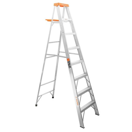  Escaleras  Tijera 7 Peldaños con Bandeja T2 Max3.7m P8.3kg EAluminio, Truper 10337 315.254237 Escalera 7 Peldaños Tipo Tijera c