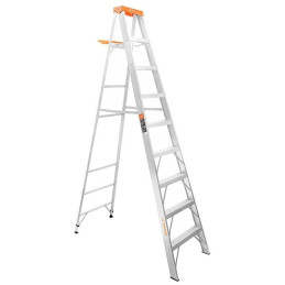  Escaleras  Tijera 8 Peldaños con Bandeja T2 Max4m P9.5kg EAluminio, Truper 10338 366.101695 Escalera 8 Peldaños Tipo Tijera con