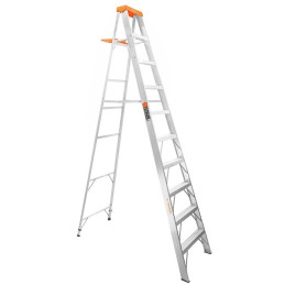  Escaleras  Tijera 9 Peldaños con Bandeja T2 Max4.2m P10.7kg EAluminio, Truper 10436 400.847458 Escalera 9 Peldaños Tipo Tijera 