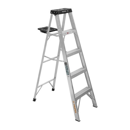  Escaleras  Tijera 4 Peldaños con Bandeja T3 Max2.7m P4.8kg EAluminio, Truper 16742 168.644068 Escalera 4 Peldaños Tipo Tijera c