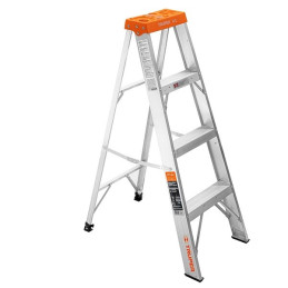  Escaleras de Tijera 4 Peldaños T2 Max2.4m P4kg Aluminio, Truper 10435 161.016949 Escalera 4 Peldaños Tipo Tijera con Bandeja, 1
