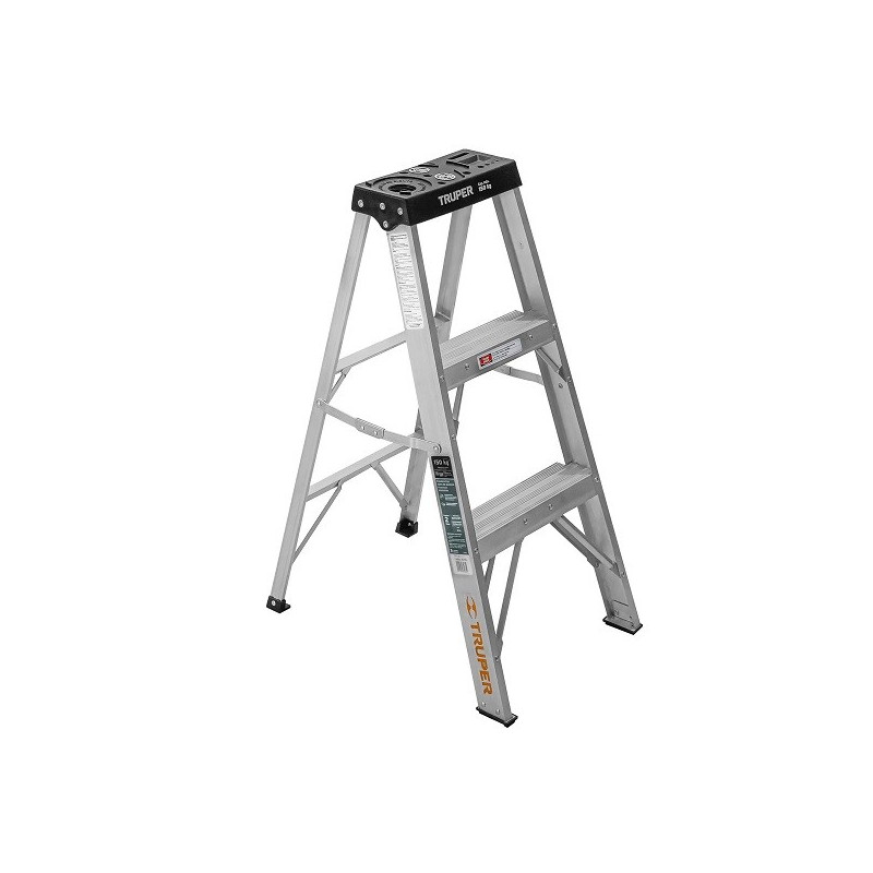  Escaleras de Tijera 2 Peldañoss T3 Max2.1m P3kg EAluminio, Truper 16740 111.864407 Escalera 2 Peldaños Tipo Tijera, 150 kg Tipo