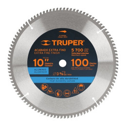  Discos Sierra para Aluminio 10" Centro 5/8", 100 Dientes de carburo de tungsteno, ST-10100A 18313 Truper 56.779661 Disco Sierra