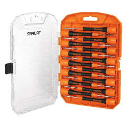  Juego con 15 Desarmadores Joyero, MPlastico Ergonomico, uso electronica y Presicion, Truper 14205 33.898305 Desarmador de joyer