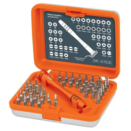  Desarmadores Juegos 42 Puntas MAluminio electronica y Presicion Truper 14163 29.661017 Desarmador de joyero Juego 42 Puntas, Ma