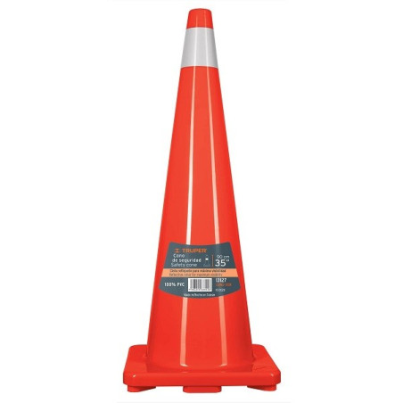  Conos de Precaucion 90 cm con Reflejante 10 cm de PVC, Resistente a Impactos, Peso 3.65 kg, CONO-90R 13127 Truper 89.830508 Con