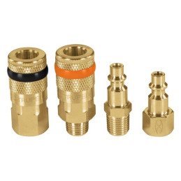  Juego de Acoples y Conectores de Laton 4 Piezas, Conexion Rapida, 1/4 NPT, CORAL-4 19080 Truper 25.423729 Juego de Acoples y Co