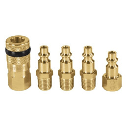 Juego de Acople F y Conectores de Laton 5 Piezas, Conexion Rapida, 1/4 NPT, CORAL-5 19081 Truper 20.338983 Juego de Acople F y 