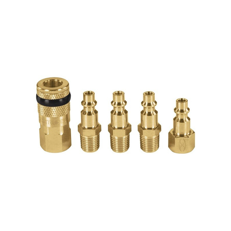  Juego de Acople F y Conectores de Laton 5 Piezas, Conexion Rapida, 1/4 NPT, CORAL-5 19081 Truper 20.338983 Juego de Acople F y 