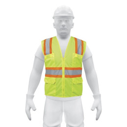  Chaleco de Seguridad Unitalla Verde Cintas Dobles 2" con cierre y 6 Bolsillos Alta Visibilidad, CHS-700V 13476 Truper 18.644068