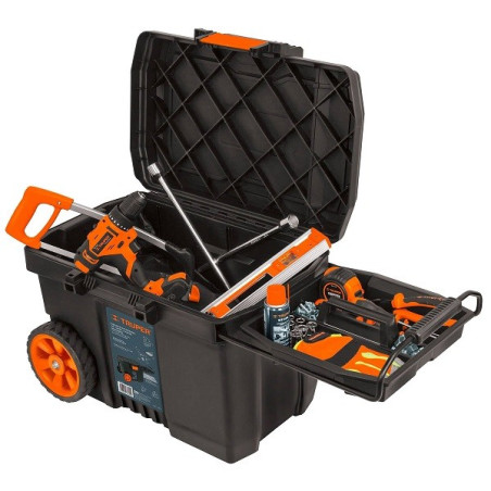  Caja para Herramientas Plastica Largo 23", Ancho 16", Alto 17" con Ruedas y Mango Telescopico, CHP-23R 10902 Truper 116.949153 